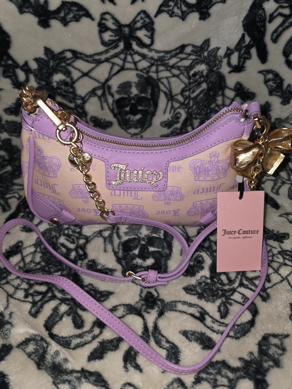 Juicy Couture Lavender & Pink Logo Shoulder Bag